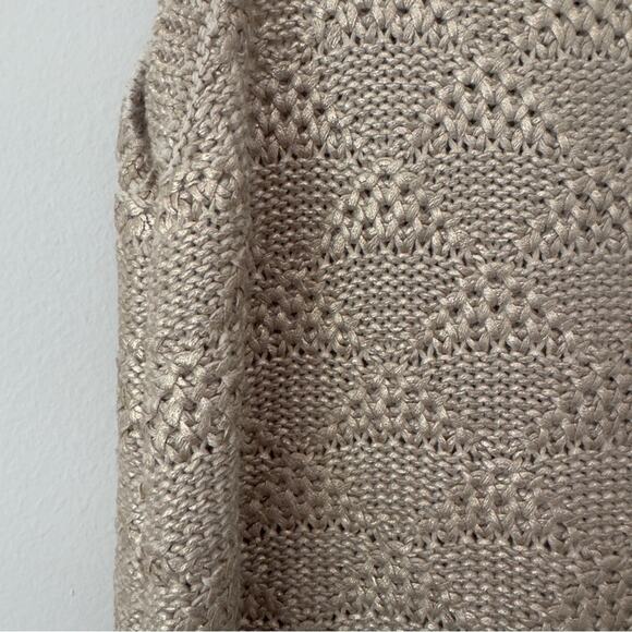 Anthropologie Moth Gold Sheen Shimmer Tight Knit Tank Top Sleeveless Round Neck - Picture 4 of 8